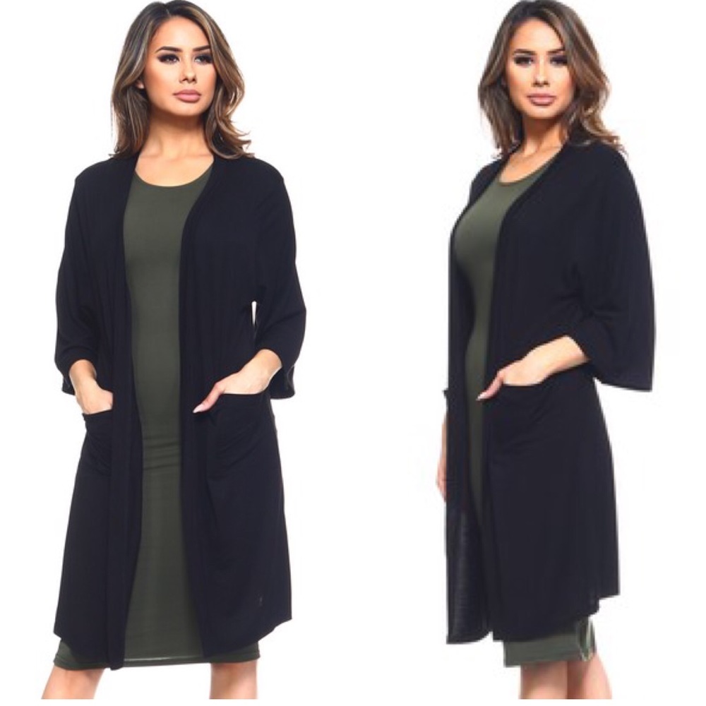 ❗️sales ❗️Black Open Front Cardigan